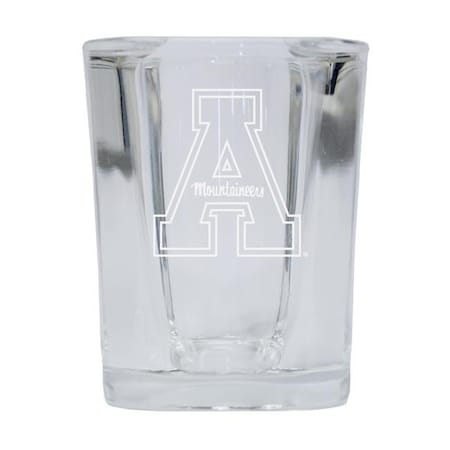 R & R Imports SGSE2-C-APS20 Appalachian State 2 Oz Square Shot Glass Laser Etched Logo Design - Pack Of 2